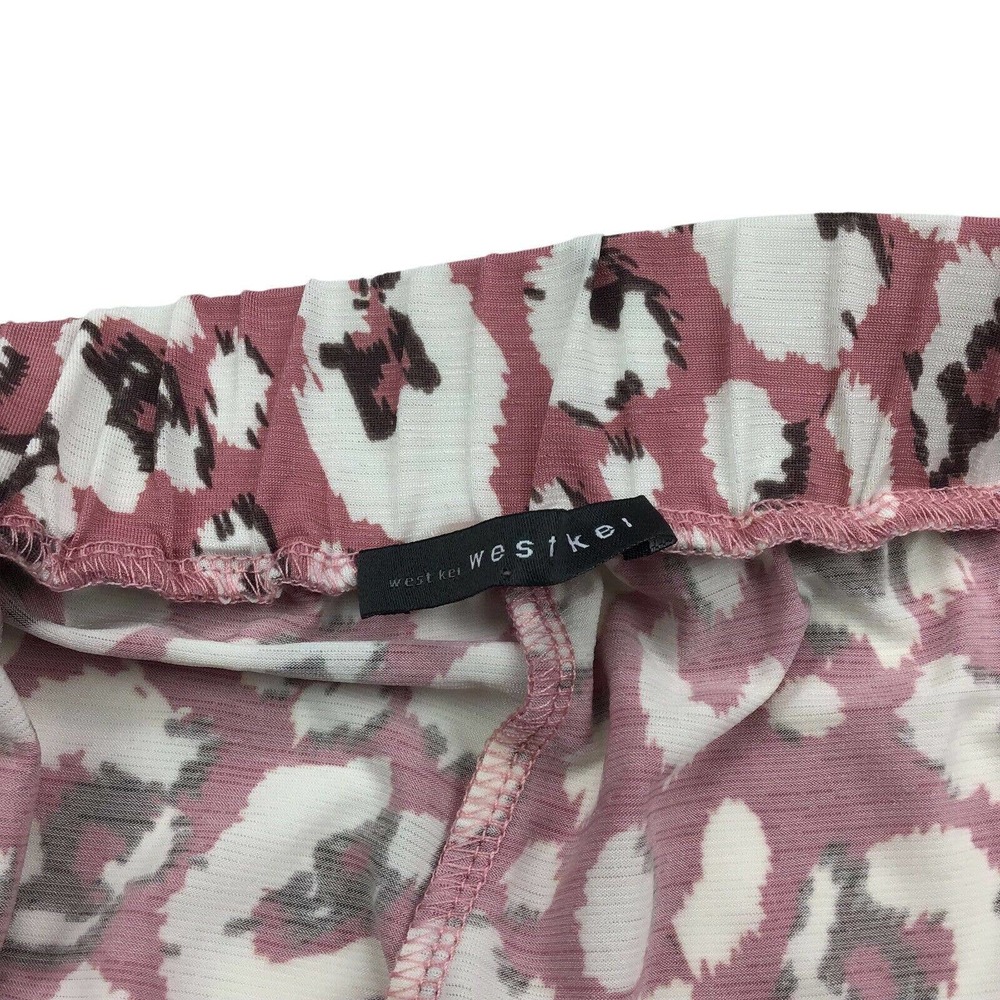 Weist Kei Women Short Elastic Waist Stretch PullOn Animal Print Pink L Large NWT - Picture 4 of 5